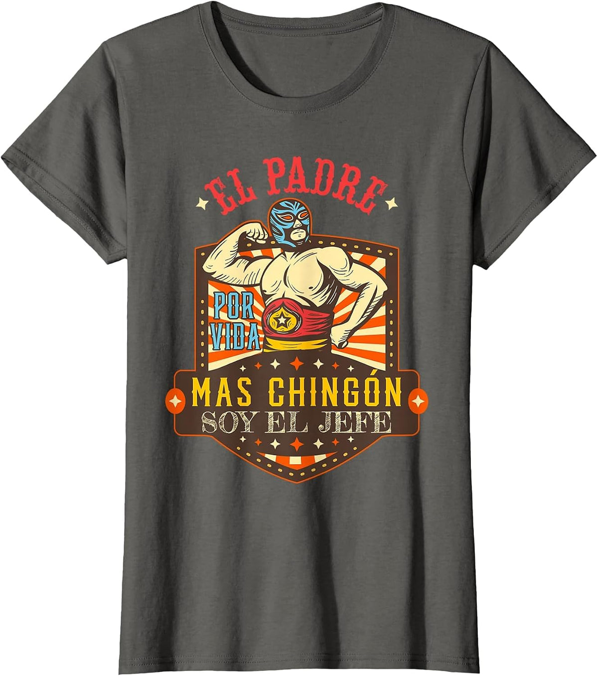 Mexican El Padre Mas Chingon T-Shirt - Asphalt Grey