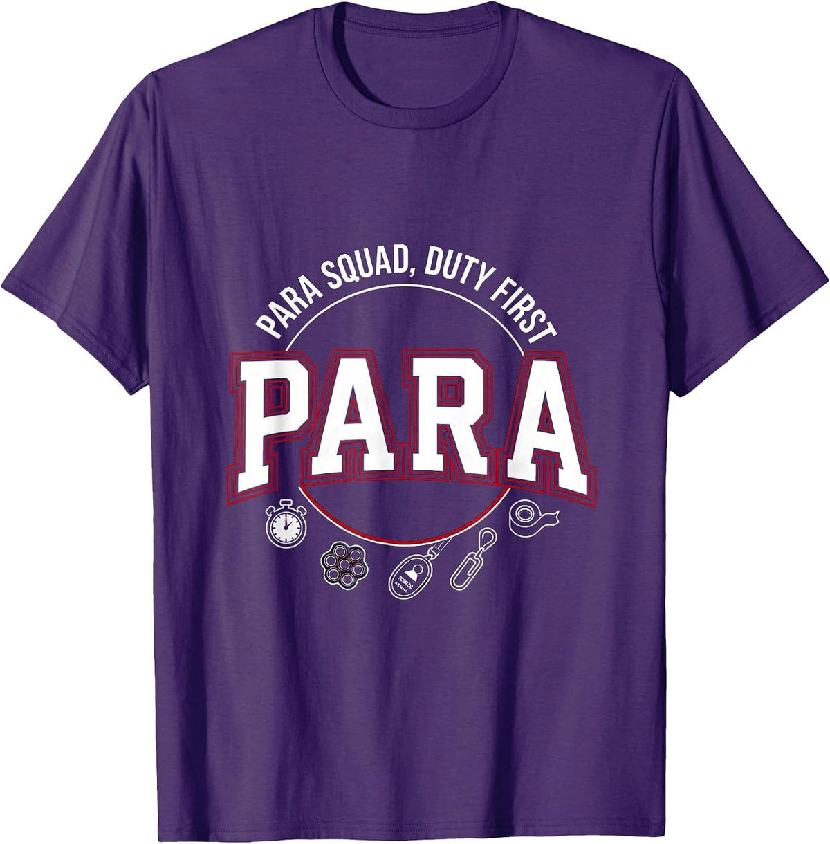 Men's Para Squad Duty First Sports Paraeducator Back To School T-Shirt - Purple