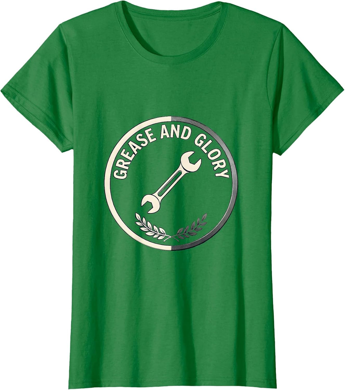 Grease and Glory Blue Collar Worker Design T-Shirt - Kelly Green