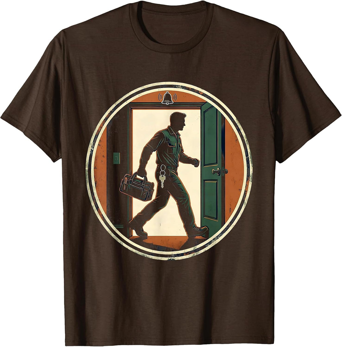 Maintenance Technician Vintage Work Badge Gift T-Shirt - Brown