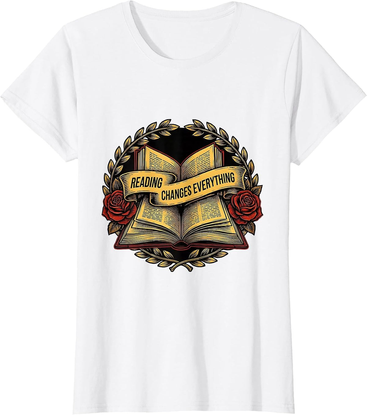 Reading Changes Everything Teacher Design T-Shirt - White