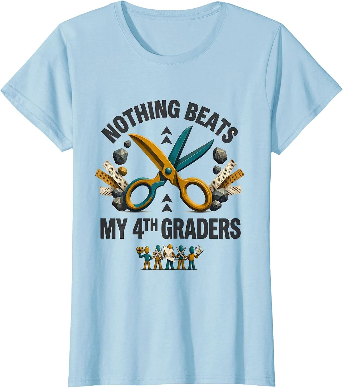 Nothing Beats My 4th Graders Funny Back To School Kids T-Shirt - Baby Blue