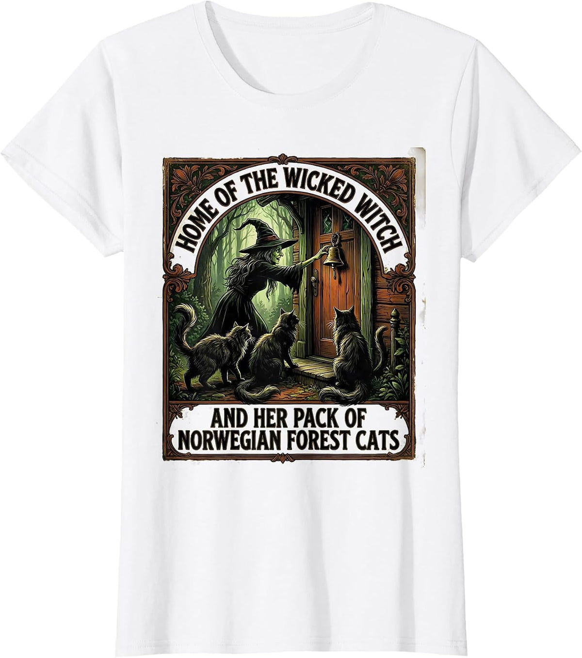 Home Of The Wicked Witch And Her Pack Vintage Halloween T-Shirt - White