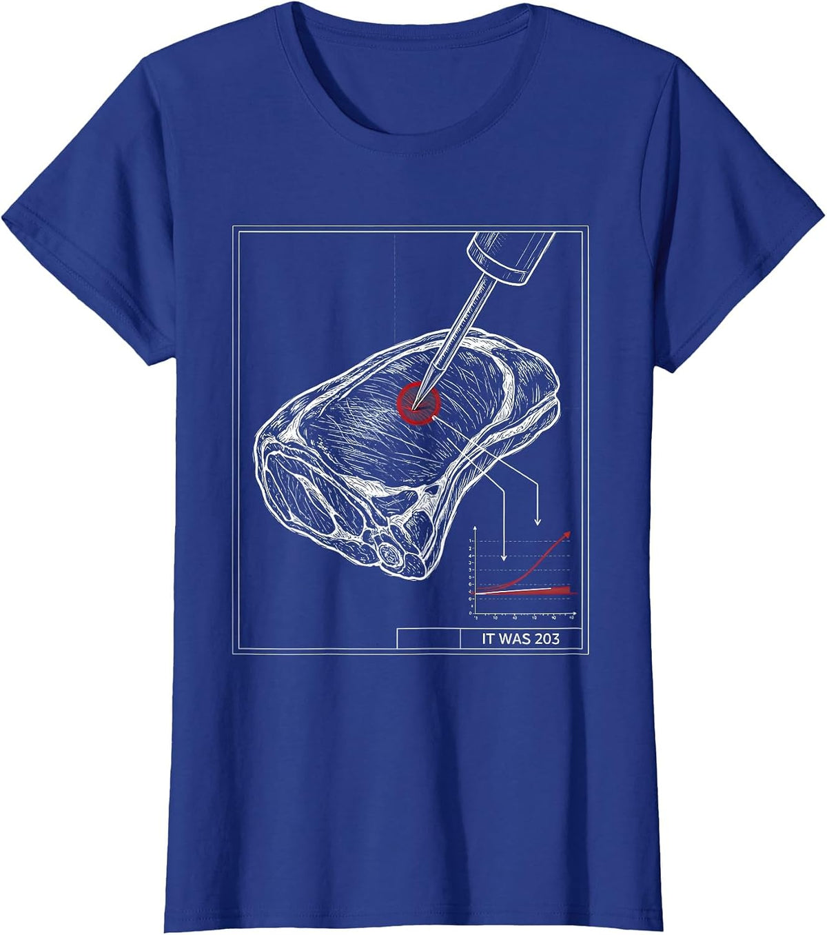 Women's It Was 203 Funny BBQ Grilling Pig Pulled Pork T-Shirt - Royal Blue
