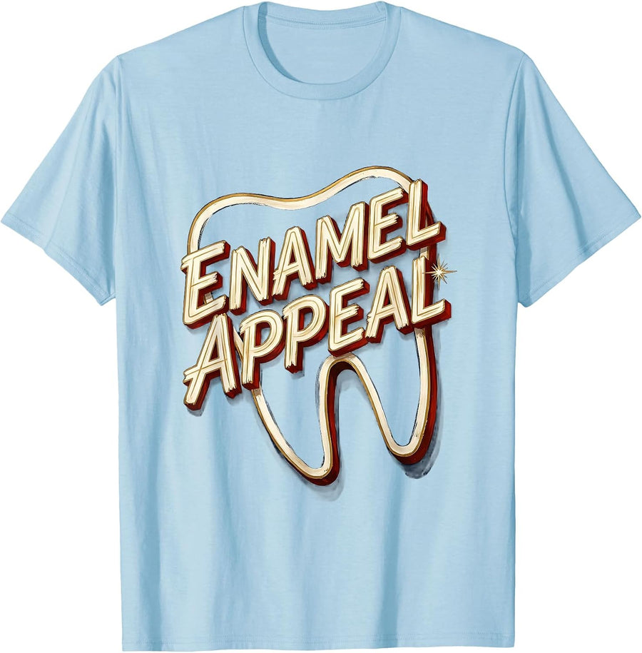Men's Enamel Appeal Funny Dental Hygienist Humor T-Shirt - Baby Blue