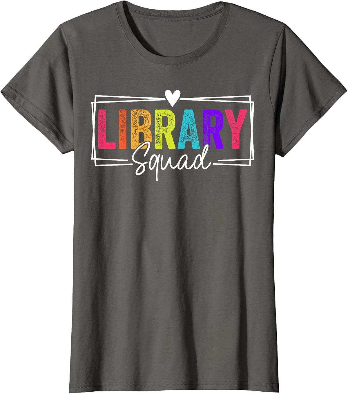 Library Squad Team Librarian Teacher Book Lover T-Shirt - Asphalt Grey
