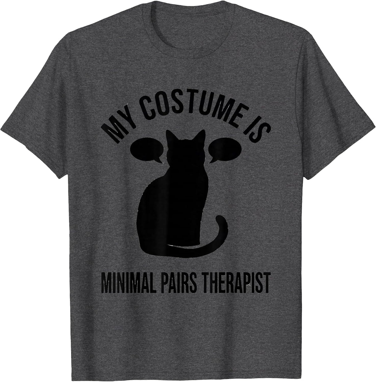 Men's My Costume Is Minimal Pairs Therapist Funny SLP Teacher T-Shirt - Dark Heather Grey