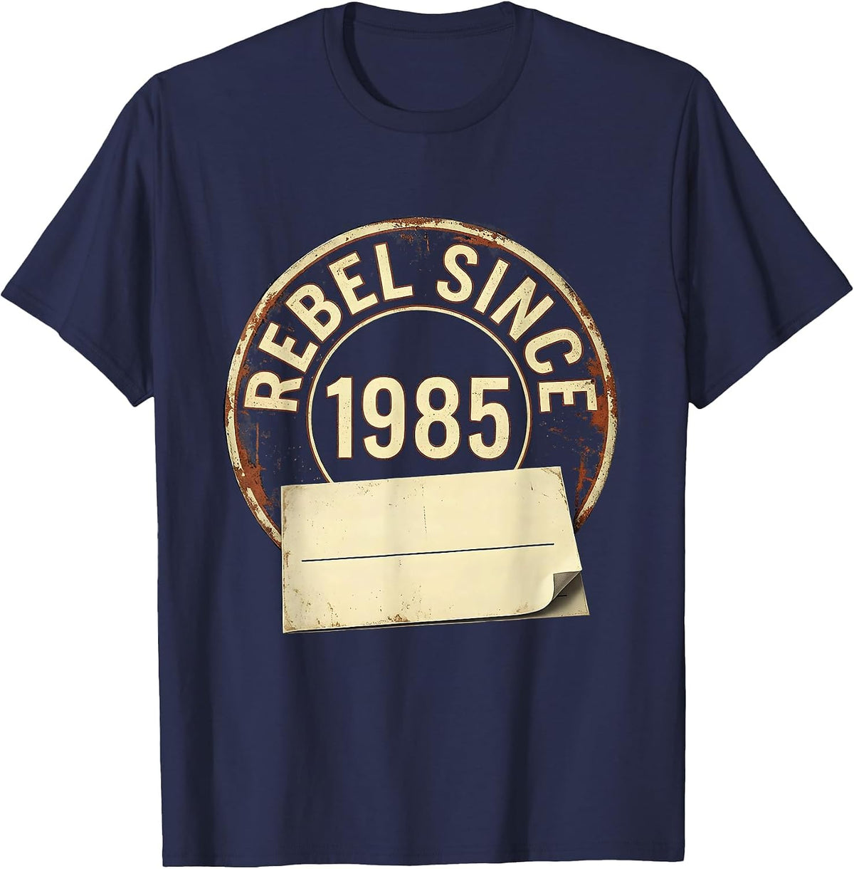 Men's Rebel Since 1985 Vintage Humor Retro Nonconformist T-Shirt - Navy Blue