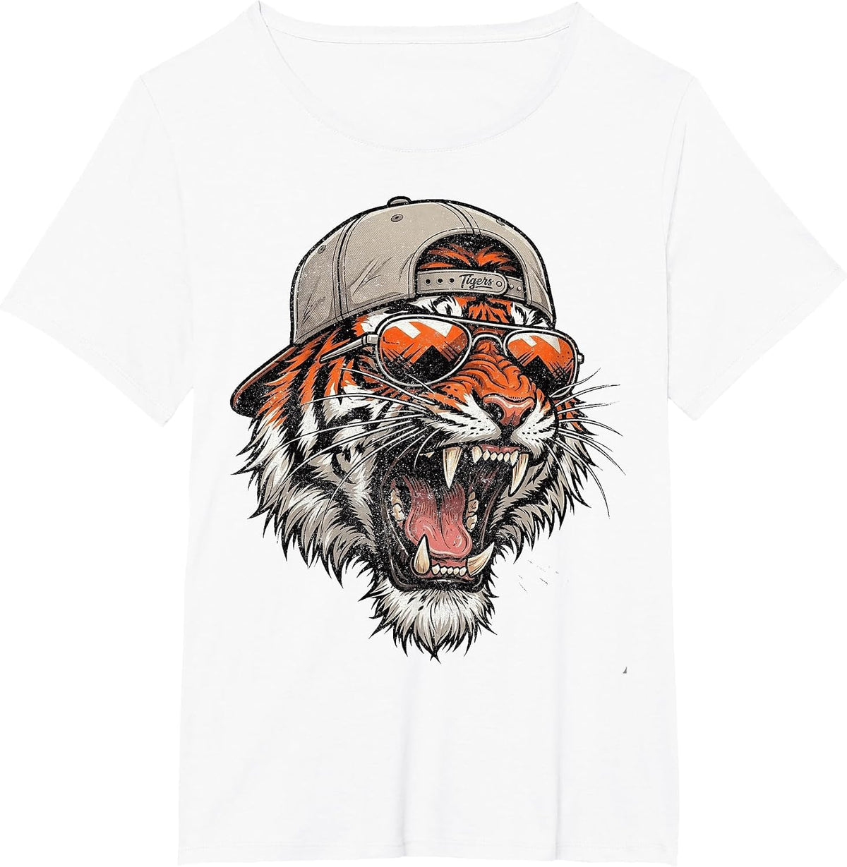 Tiger Retro Vintage T-Shirt - White
