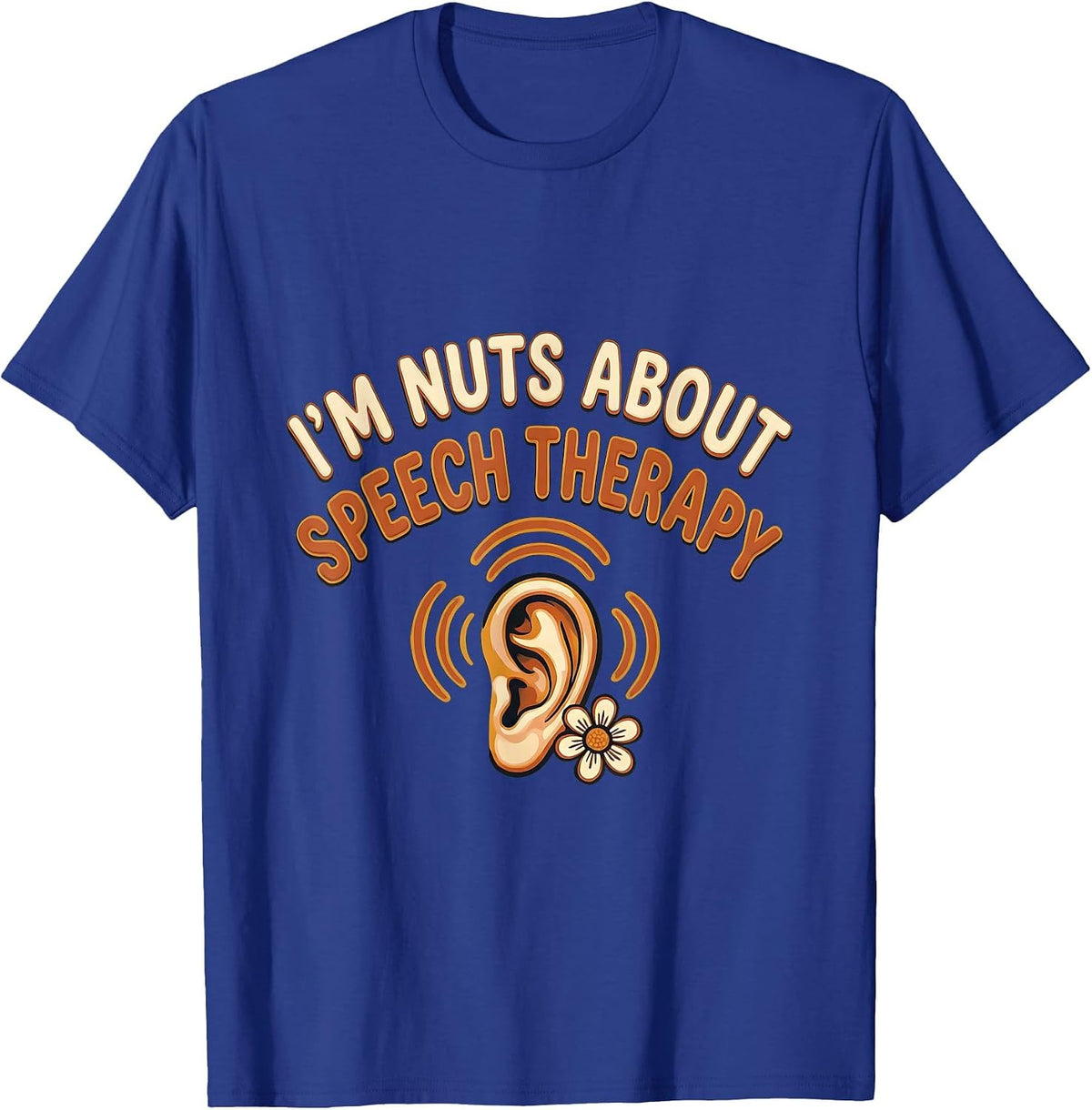 I’m Nuts About Speech Therapy Retro Folk Art SLP Gift T-Shirt - Royal Blue