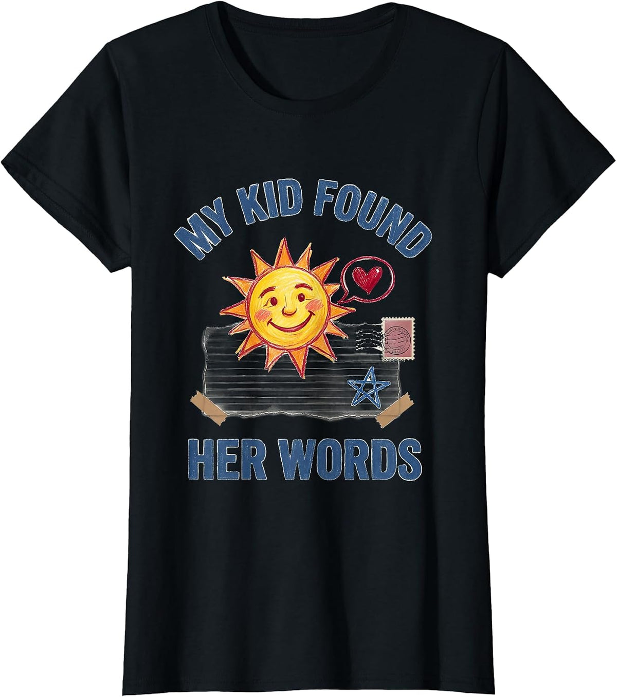 Women's My Kid Found Her Words Cute Speech Language Pathologist SLP T-Shirt - Black