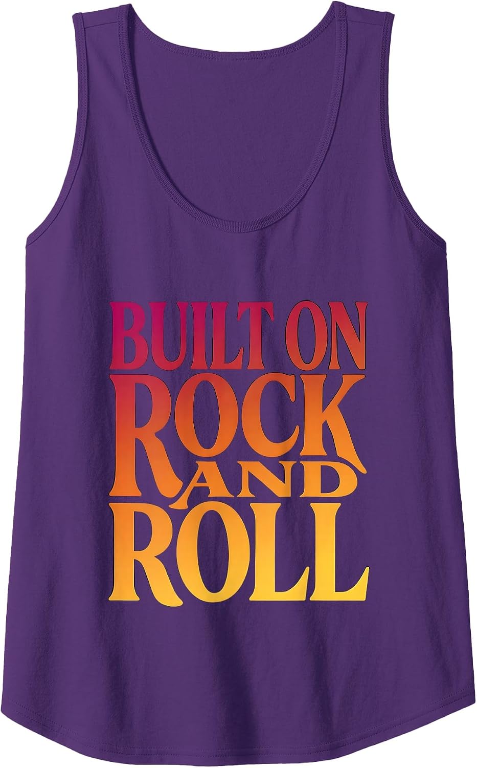 Built on Rock and Roll Vintage Women Band Design Tank Top - Purple