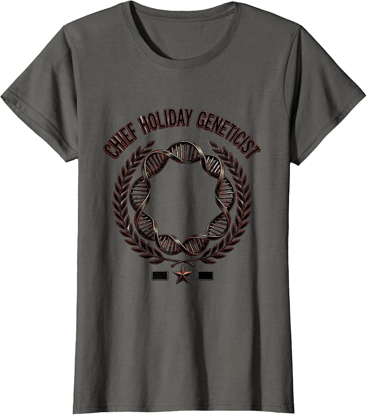 Women's Chief Holiday Geneticist Funny Science Teacher Gift DNA T-Shirt - Asphalt Grey