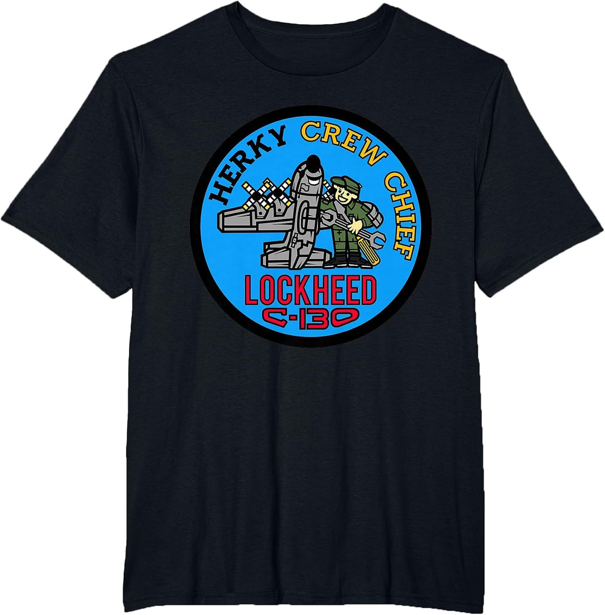 C-130 Hercules Crew Chief Tee T-Shirt - Black