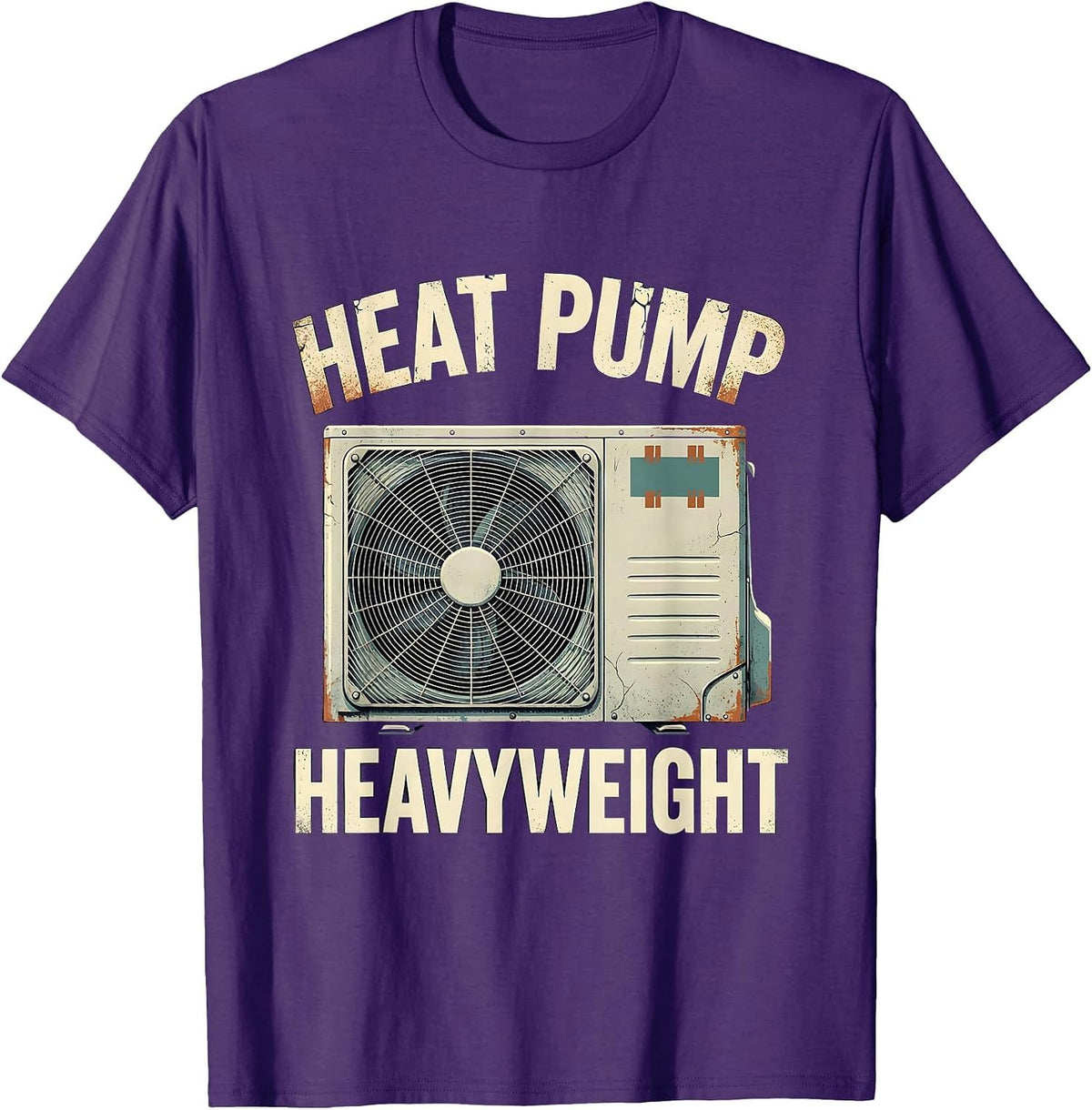 Heat Pump Heavyweight Funny HVAC Tech Humor T-Shirt - Purple