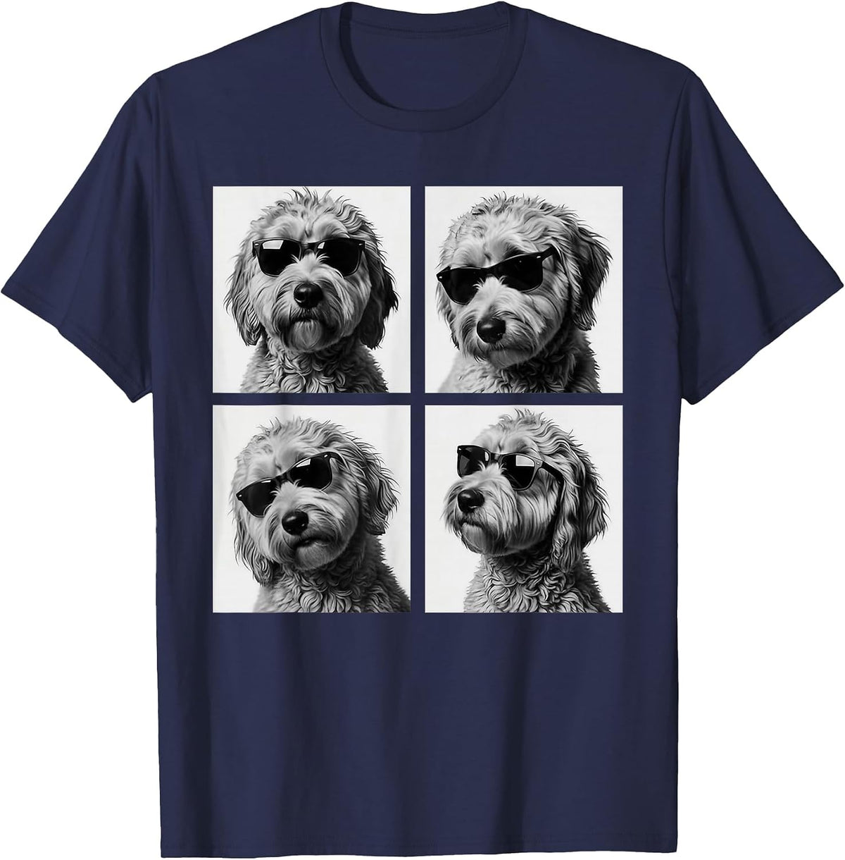 Funny Goldendoodle Meme Cute Doodle Photo Booth T-Shirt - Navy Blue