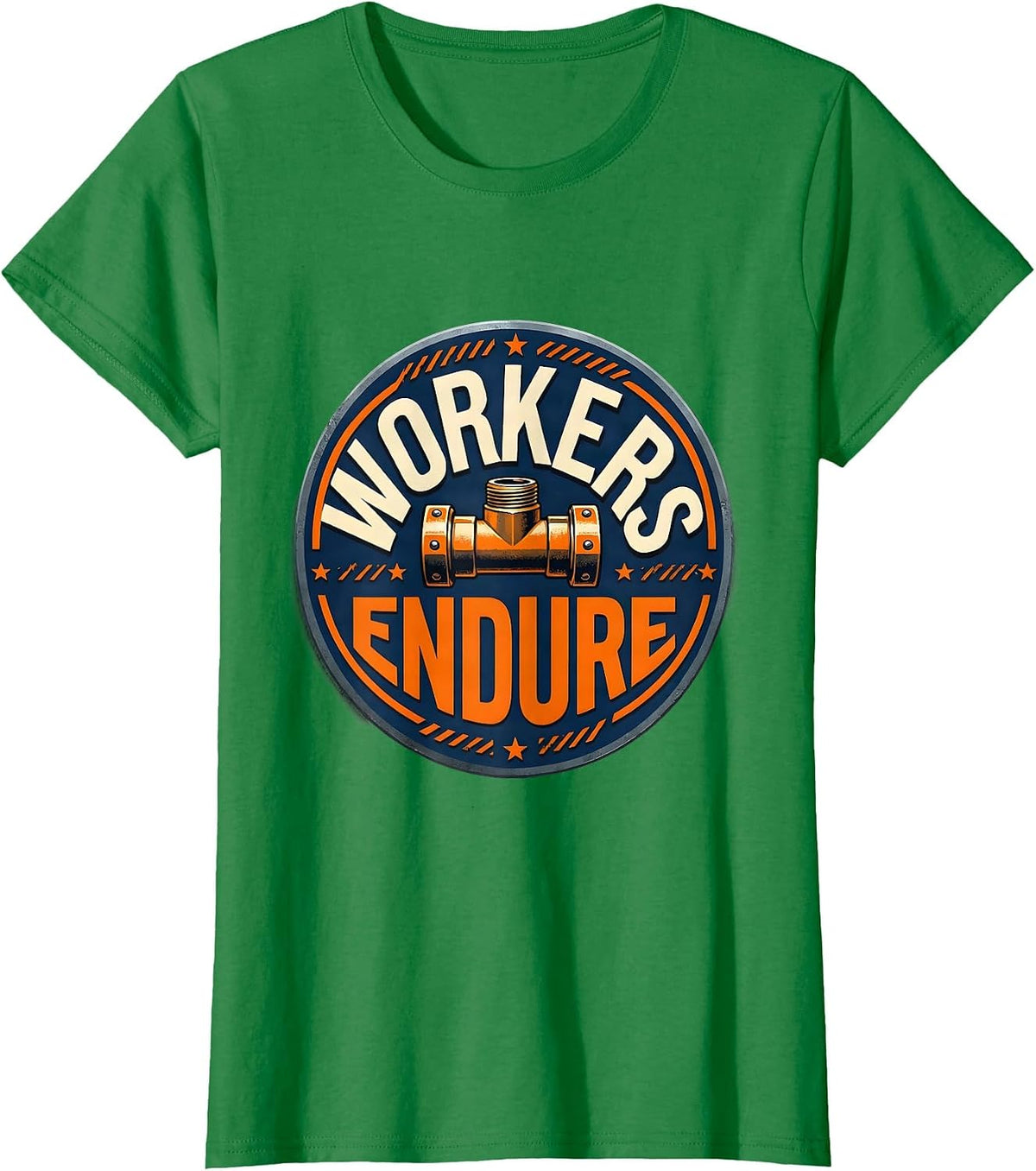 Women's Workers Endure Stencil Union Worker Solidarity Skilled T-Shirt - Kelly Green