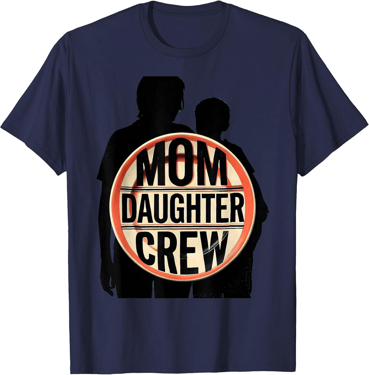 Men's Mom Daughter Crew Matching Family Shirt Warm Sentimental T-Shirt - Navy Blue