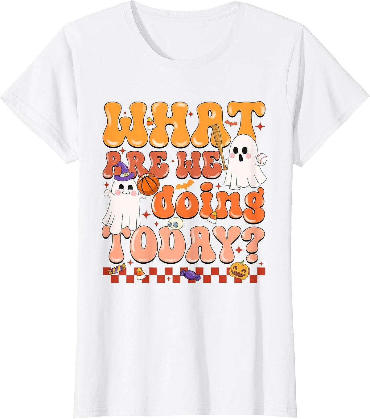 What are We Doing Today Halloween PE Spooky Teacher T-Shirt - White