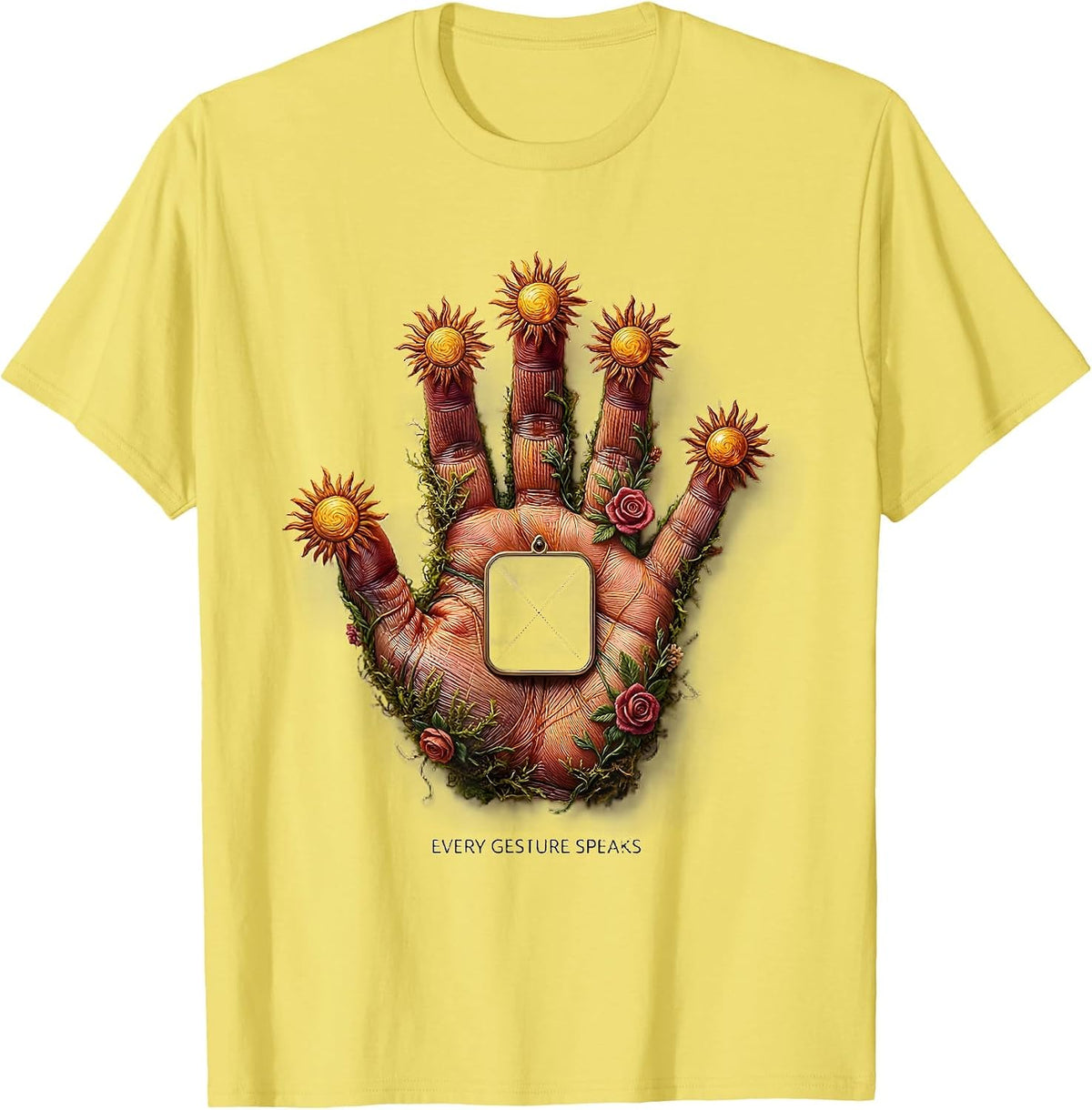 Men's Every Gesture Speaks Cute Speech Language Pathologist SLP T-Shirt - Lemon Yellow
