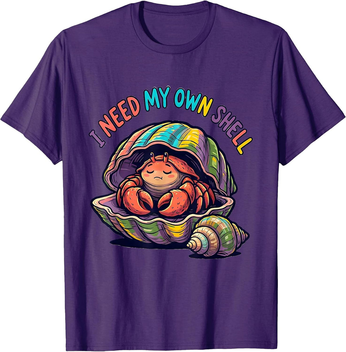 Men's I Need My Own Shell Funny Autism Meme Autistic Support T-Shirt - Purple