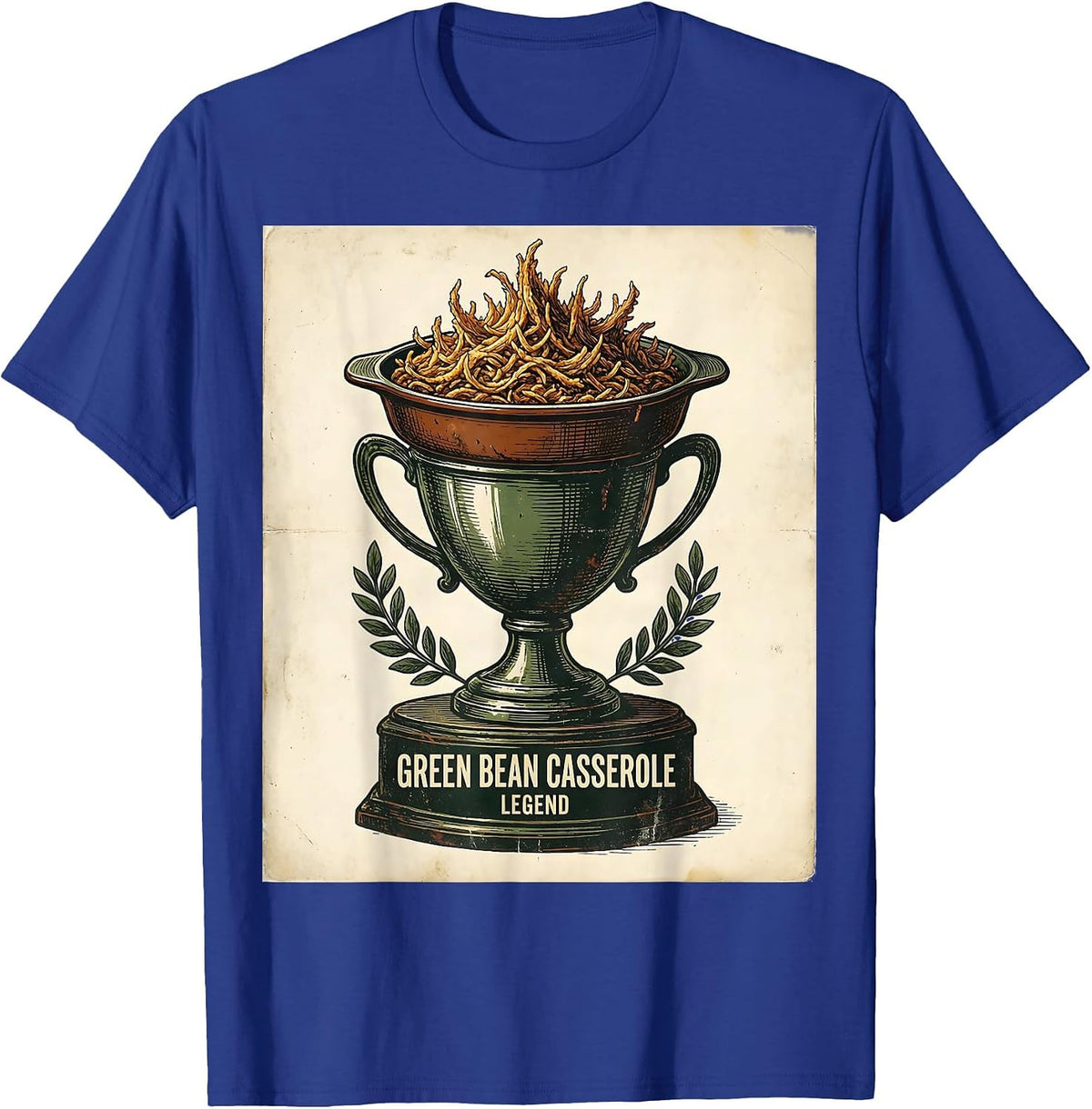 Green Bean Casserole Legend Vintage Funny Thanksgiving T-Shirt - Royal Blue