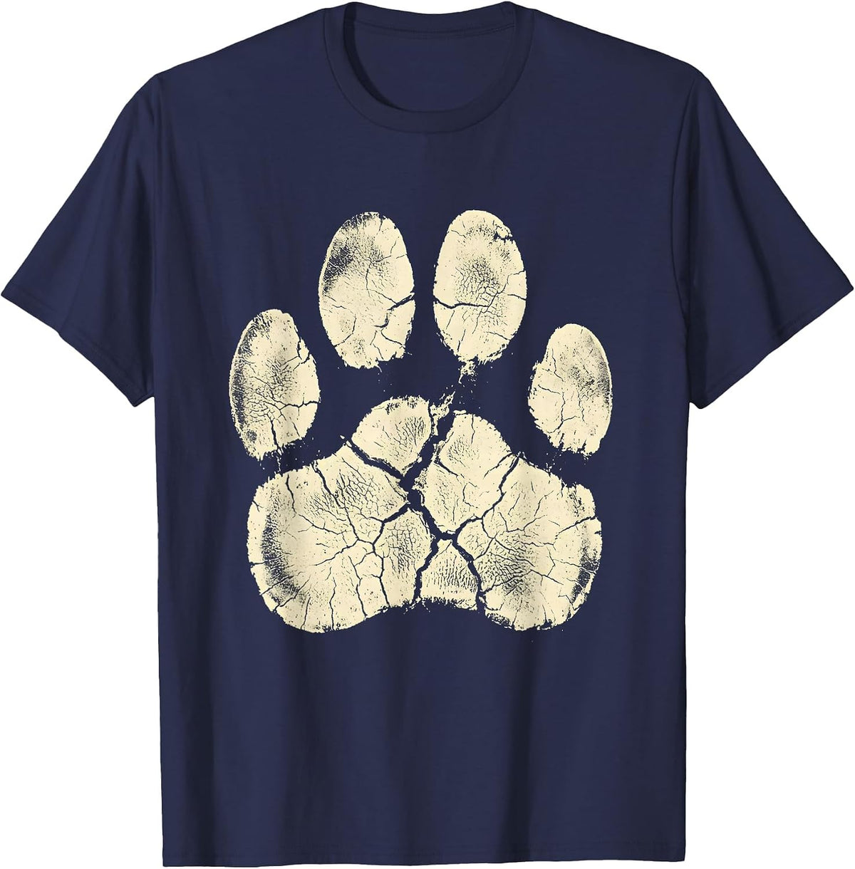 Men's Horse Hoof Print Wildflower Floral Nature Design T-Shirt - Navy Blue