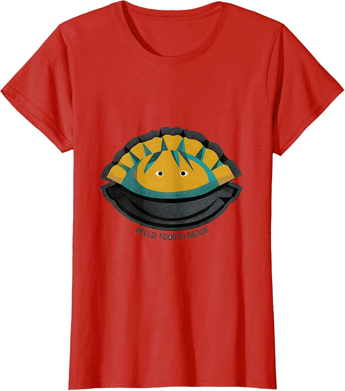 Hello, Fourth Grade Midcentury Modern Kawaii Dumpling Girl T-Shirt - Red