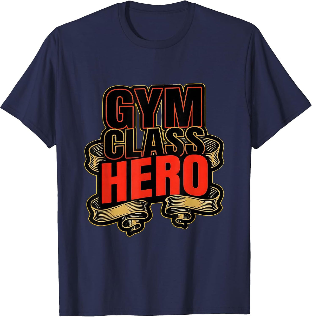 Gym Class Hero PE Teacher Graphic Design T-Shirt - Navy Blue