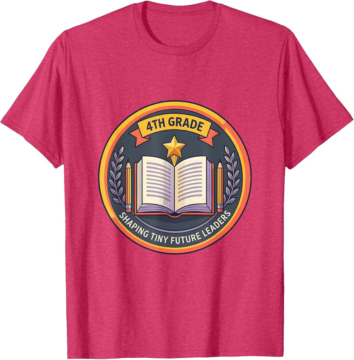4th Grade Teacher Shaping Tiny Future Leaders T-Shirt - Red Heather