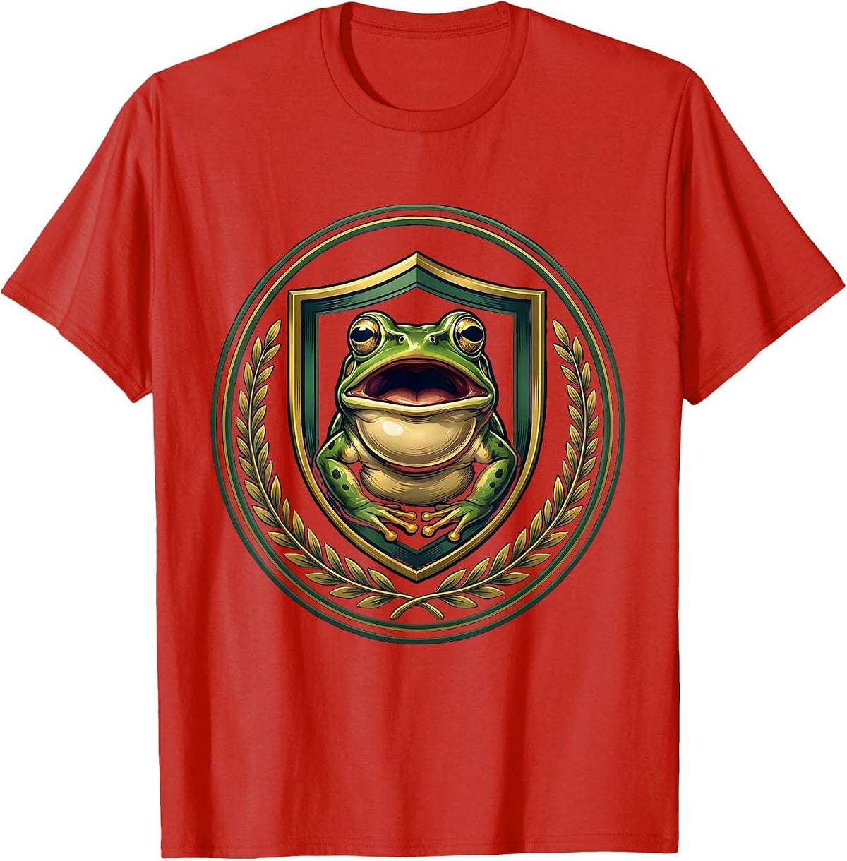 Men's Speech Therapy Singing Frog Vocal Sac Illustration T-Shirt - Red