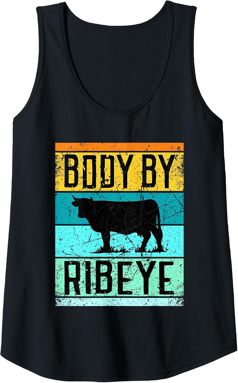 Carnivore Shirt Diet Body by Ribeye Meat Tank Top - Black