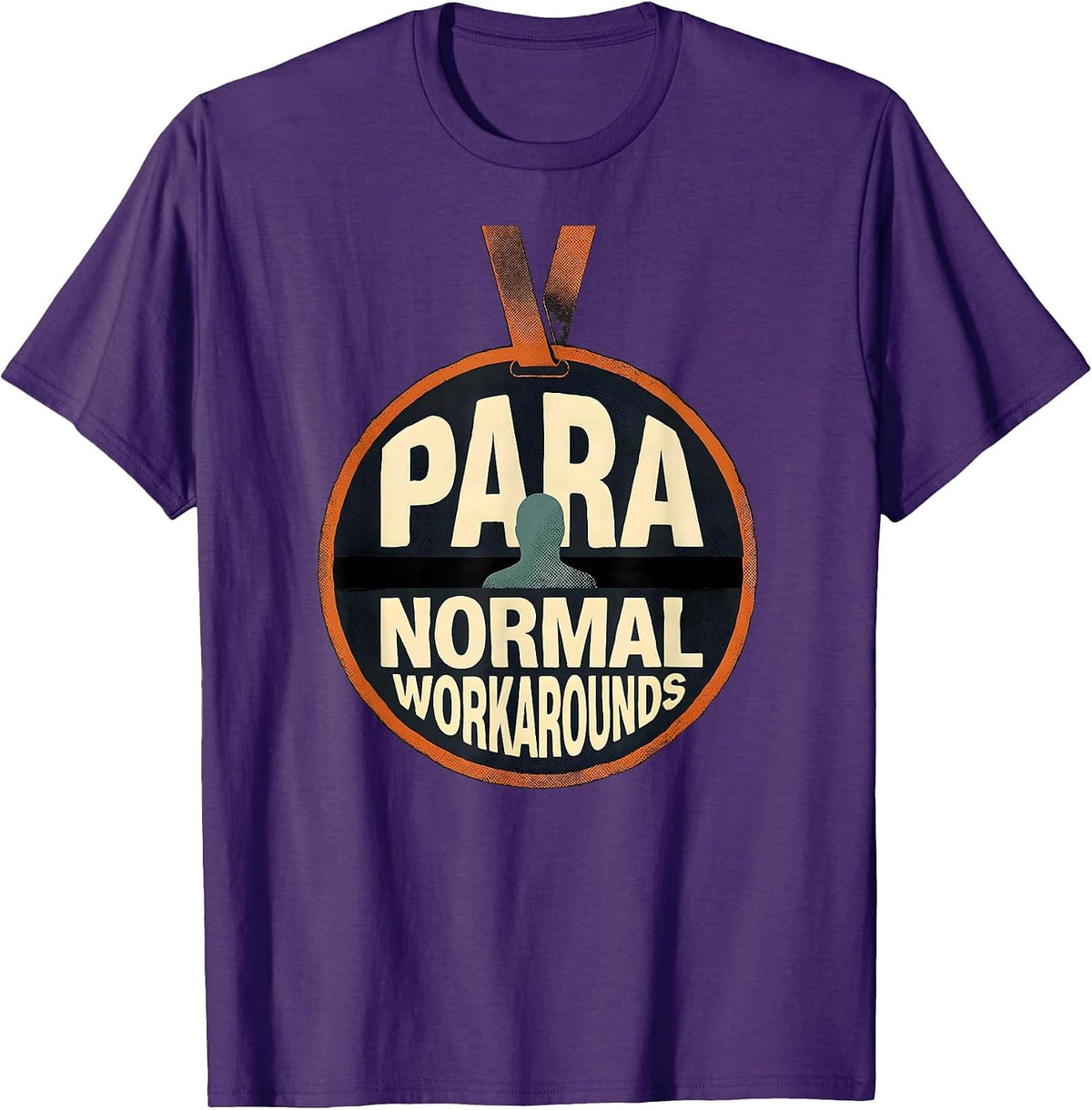 Men's Para Normal Workarounds Playful Ghost Halloween T-Shirt - Purple