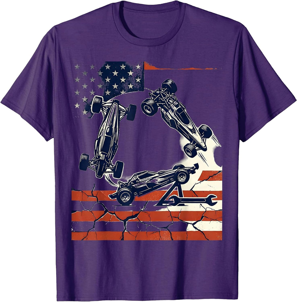 RC Dragster Chassis Patriotic RC Car Hobbyist Gift T-Shirt - Purple