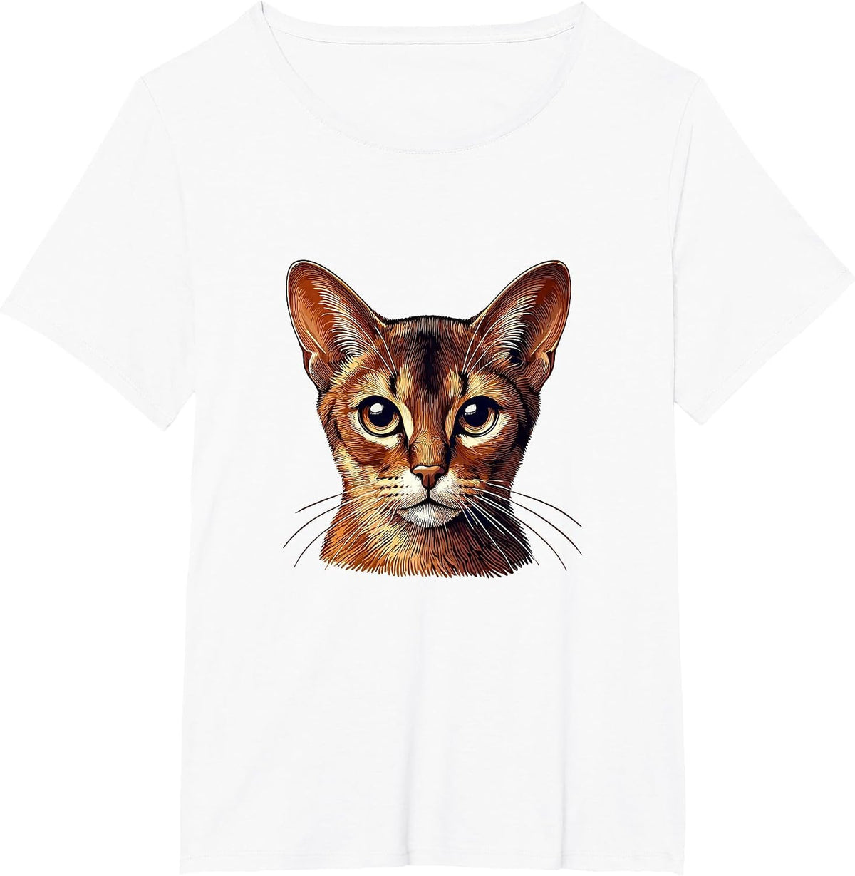 Cat Face - Abyssinian cat T-Shirt - White