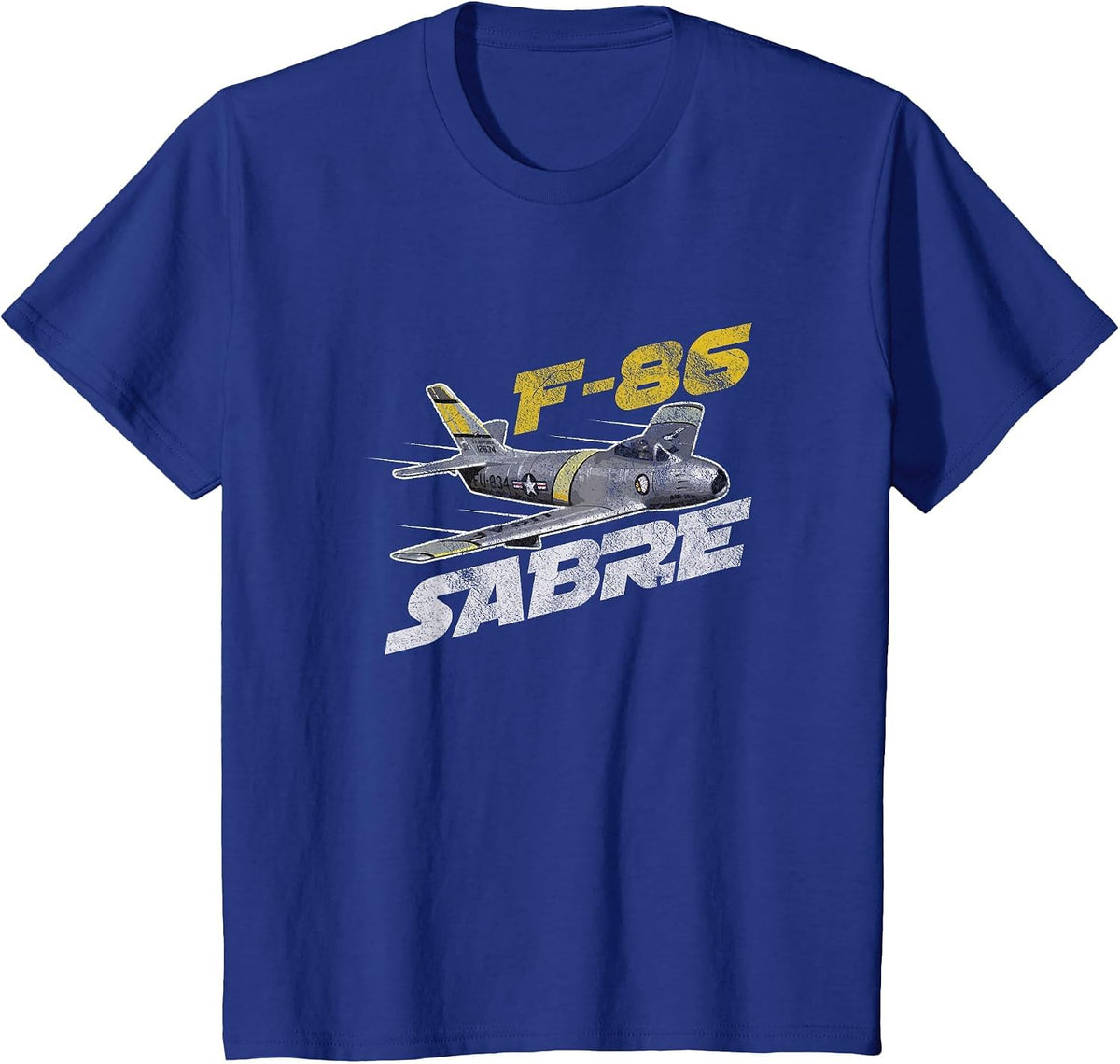 F-86 Sabre Jet Shirt Vintage Machine Veteran Pilot Tee T-Shirt - Royal Blue