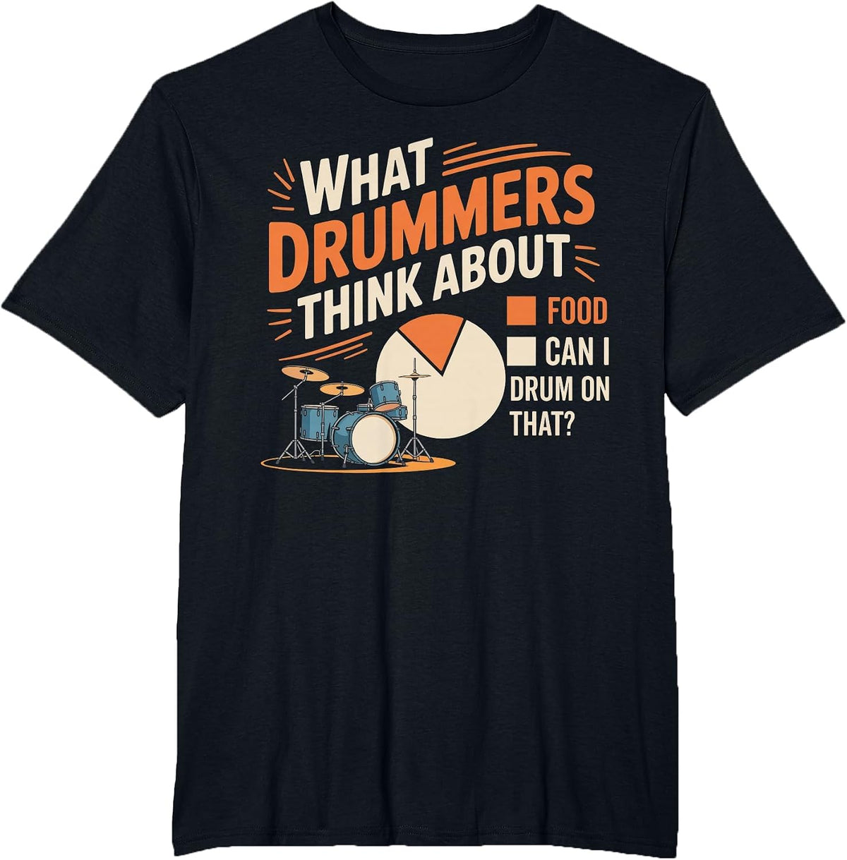 Drummers Think About Drum Drumming Music Instrument Drummer T-Shirt - Black