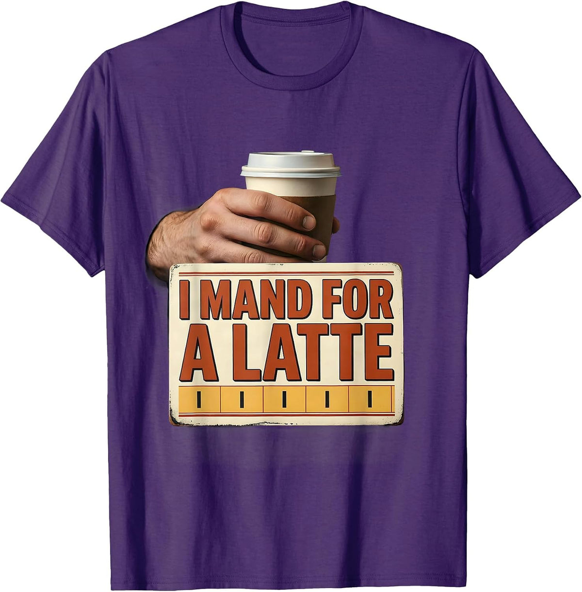 Men's I Mand For A Latte Funny ABA RBT Behavior Therapist T-Shirt - Purple