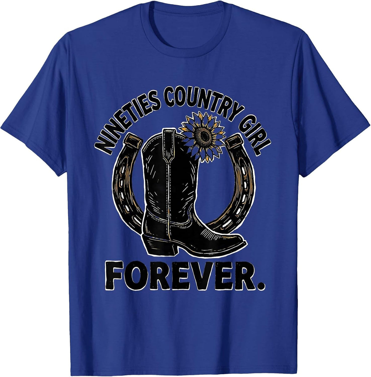 Men's Nineties Country Girl Forever Retro Design T-Shirt - Royal Blue