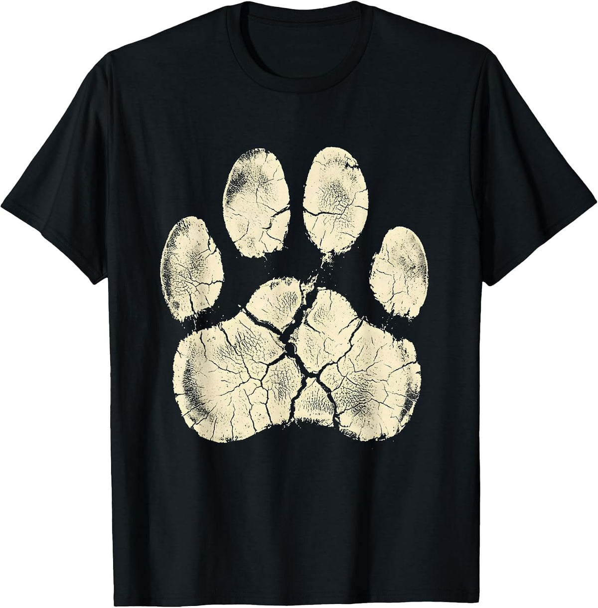 Men's Horse Hoof Print Wildflower Floral Nature Design T-Shirt - Black
