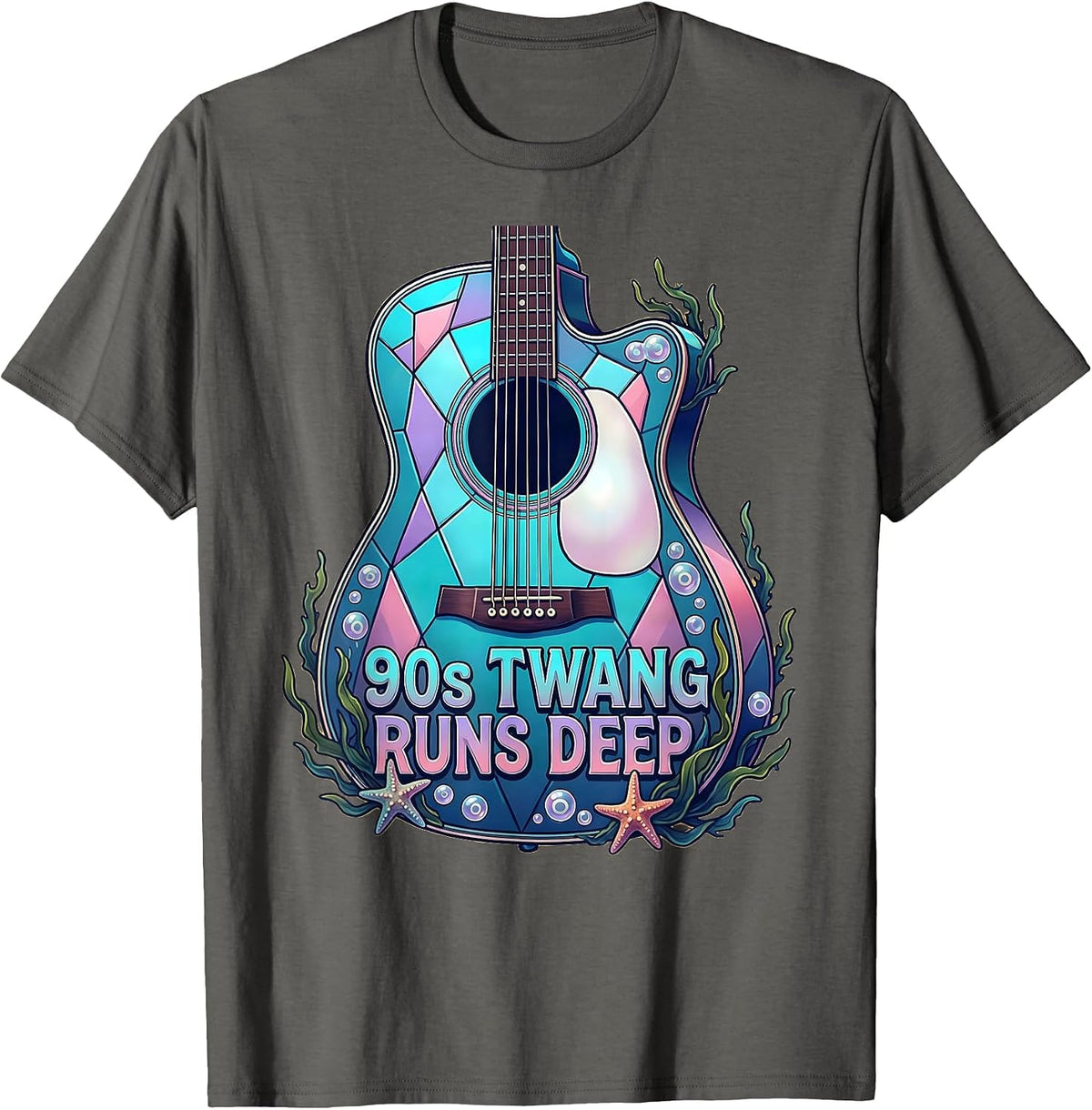 90s Twang Runs Deep Country Music Design T-Shirt - Asphalt Grey