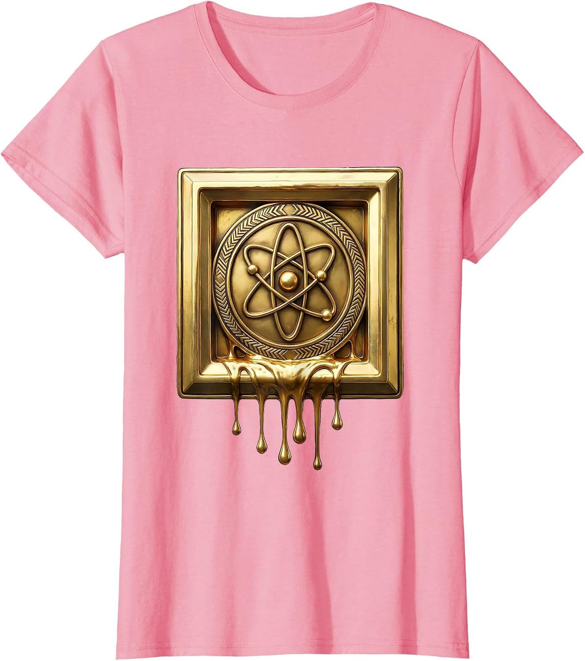 Women's Can I Lick It Periodic Table Gold Element Tile T-Shirt - Pink