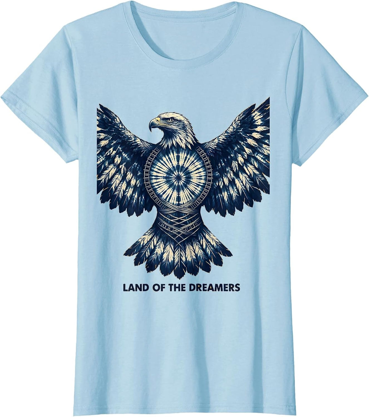 Women's Land of the Dreamers USA Patriotic Design T-Shirt - Baby Blue