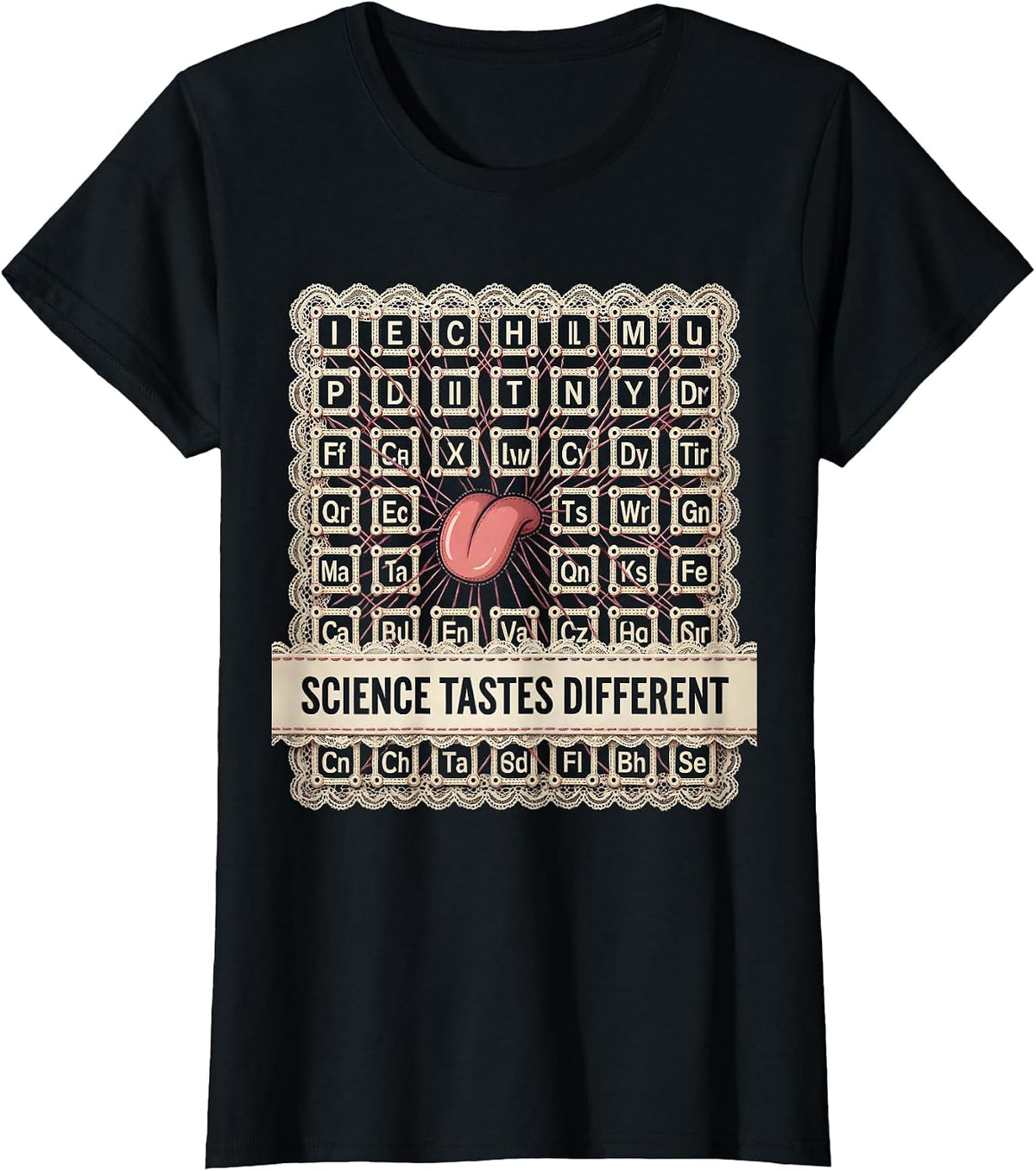 Can I Lick It Periodic Table Science Design T-Shirt - Black