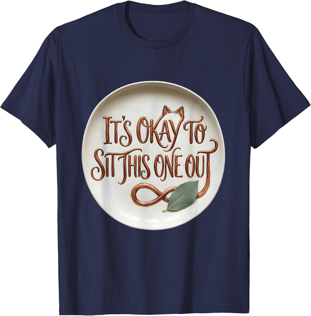 Men's It's Okay To Sit This One Out Cute Kawaii Cat Lover Boho T-Shirt - Navy Blue