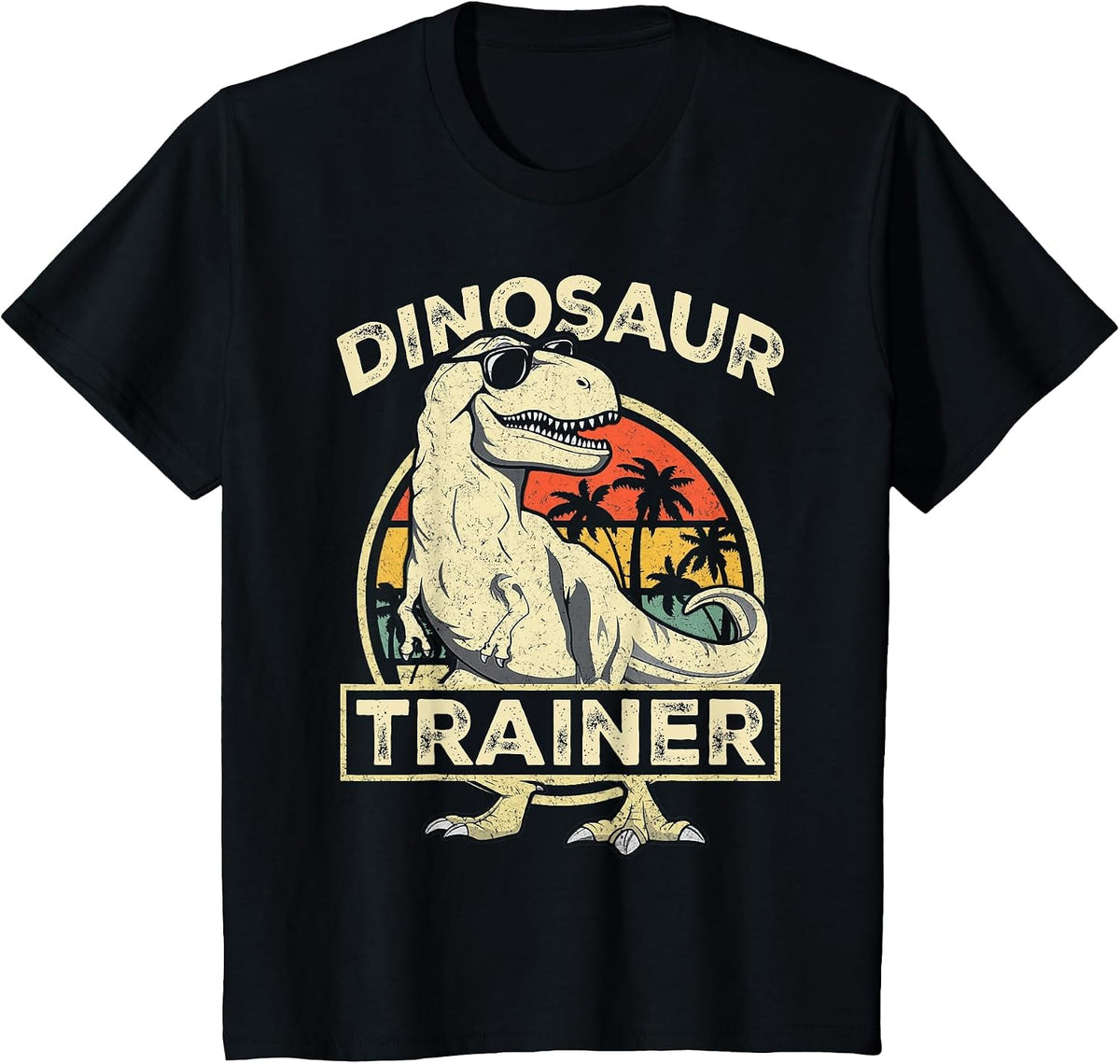 Dinosaur Trainer Halloween Costume Retro Dino Outline T-Shirt - Black