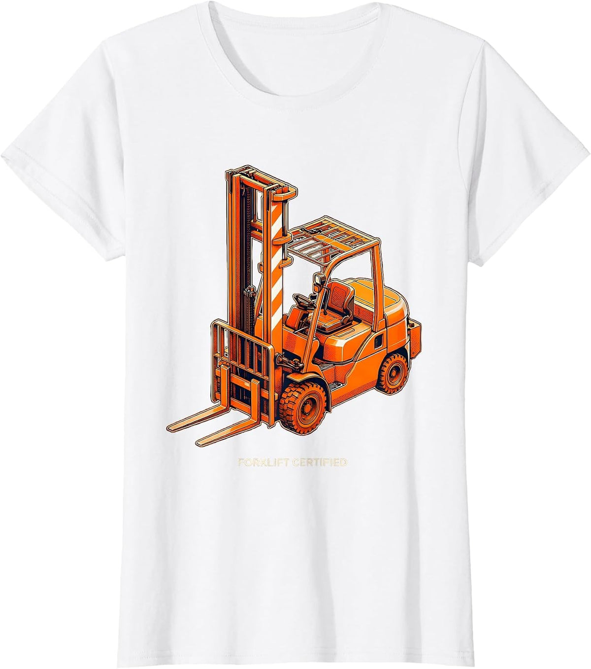 Forklift Certified Funny Construction Worker Occupational T-Shirt - White