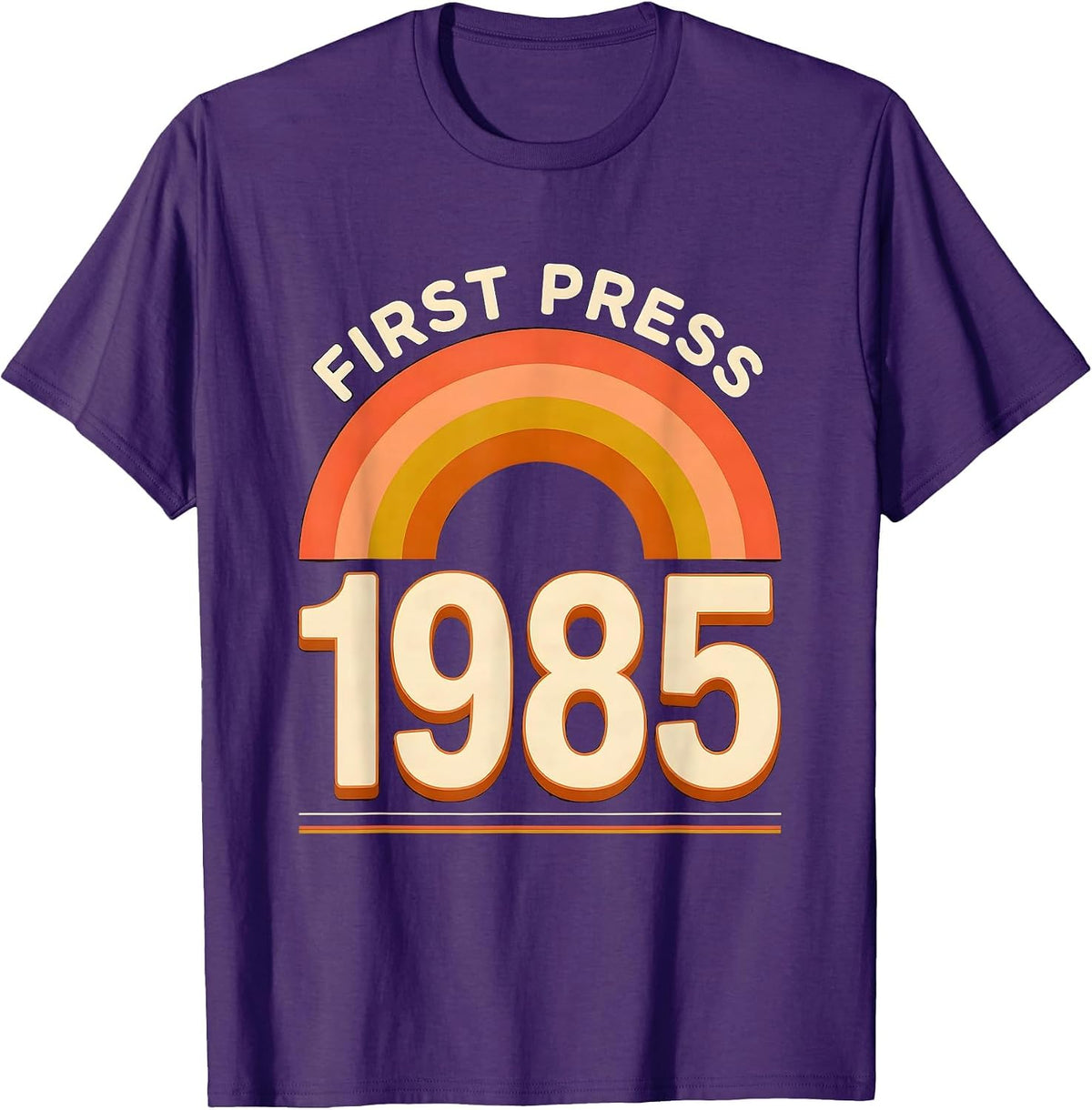 Men's First Press 1985 Vintage Retro Milestone Birthday Novelty T-Shirt - Purple
