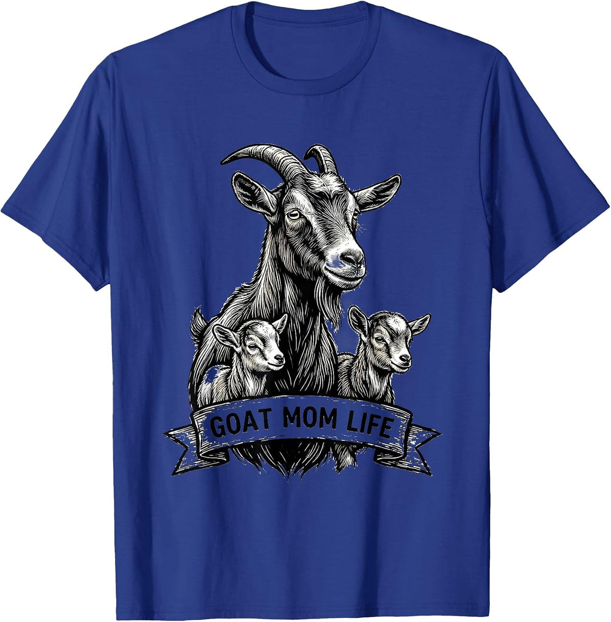Men's Goat Mom Life Proud Goat Lover Design T-Shirt - Royal Blue