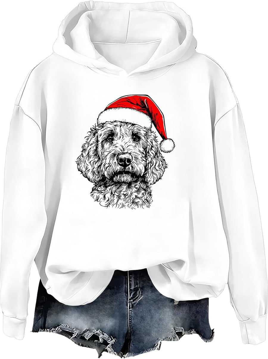 Christmas Sweatshirts for Women Golden Retriever Sweatshirt - Hoodie White-1
